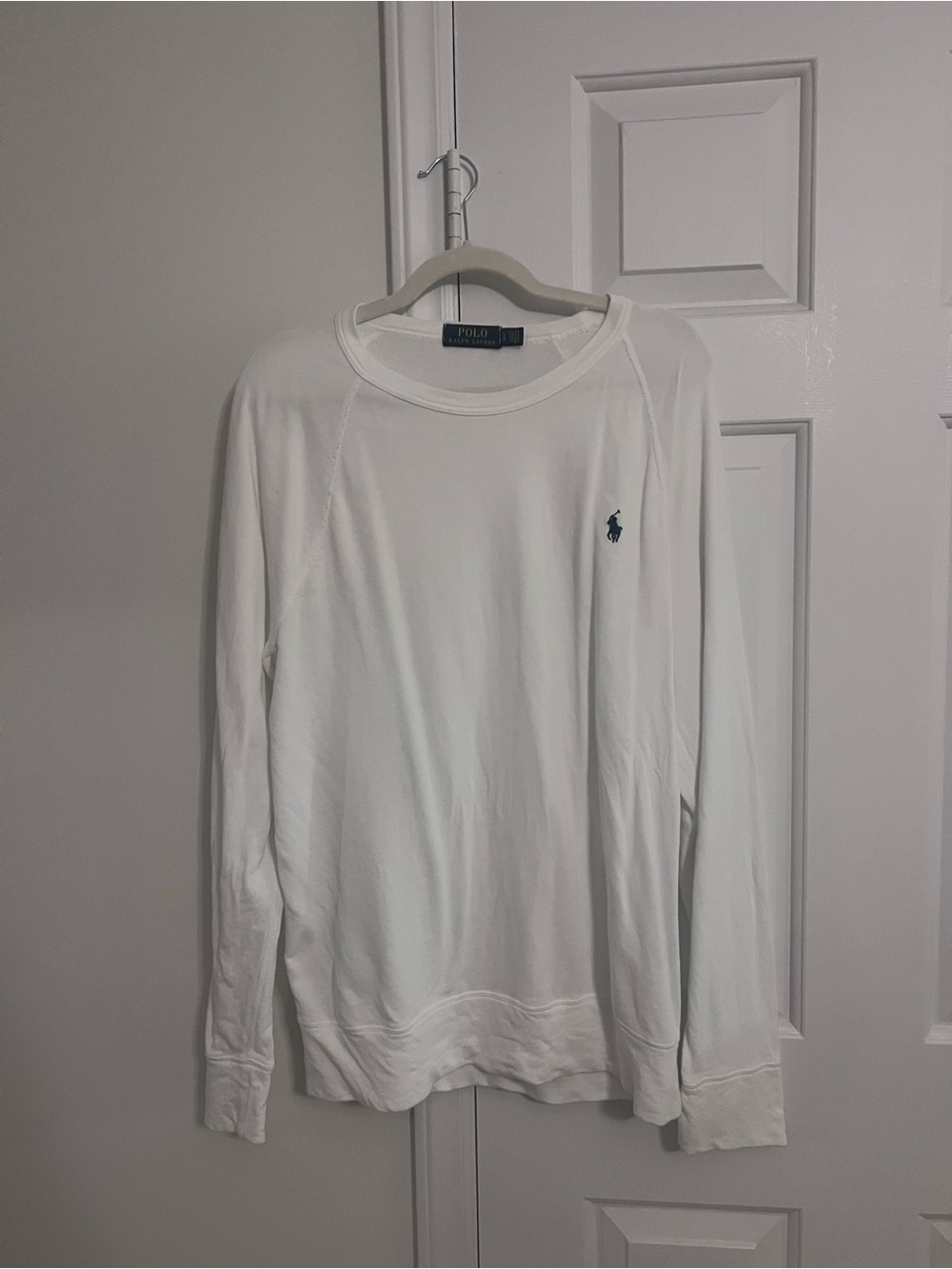 Polo by Ralph Lauren White Crewneck Sweater with Navy Pony